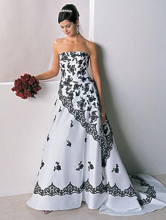 You can combine your black wedding dress with pink, white or purple color.