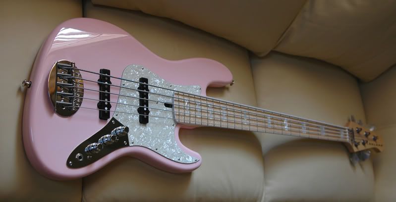 pink jazz bass