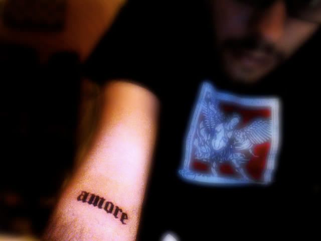 amore tattoo. amore tattoo (09/11/07). Current mood: excited. NEW TATTOO: quot;amorequot;. printed on my upper forearm. right side yo. Photo Sharing and Video Hosting at