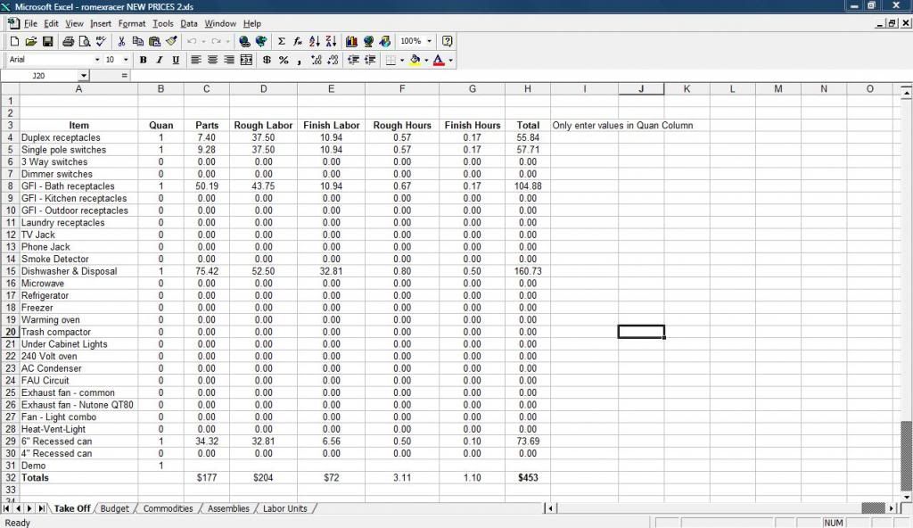 Flat Rate Templates for Excel 2003 Page 3 Electrician Talk