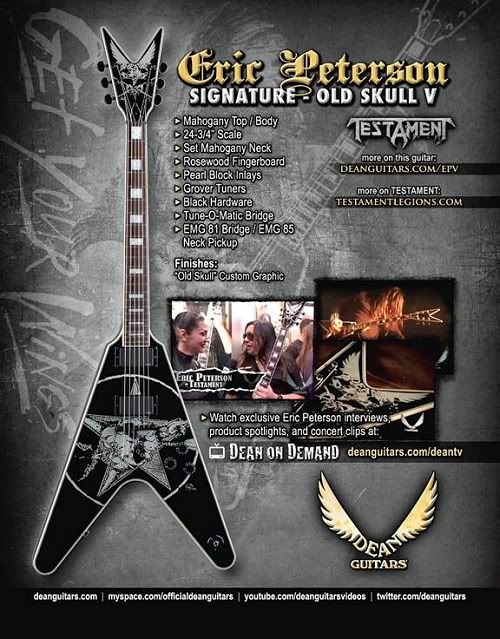 Eric Peterson Signature Old Skull V By Dean Guitars