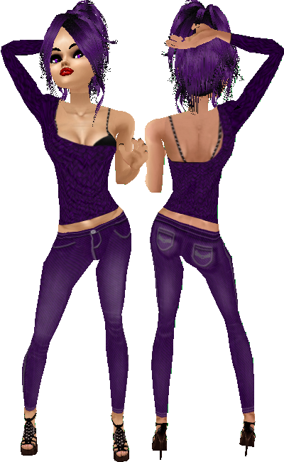 Jean Set Purple