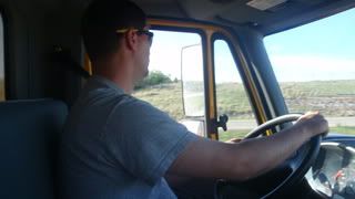 Dad drives the truck