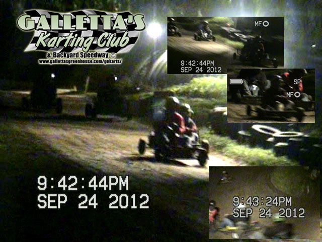 2012/09/24 racing action at Galletta's Backyard Karting Speedway!