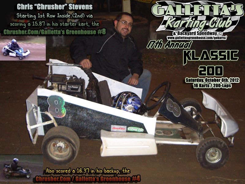 Chris Stevens before the 17th Annual Oswego Karting 200 Lapper at Galletta's!