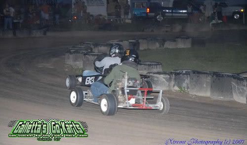 Eric Raponi (6.5hp OHV) vs. Matt Stevens (5hp FH) was the usual battle for the lead in this class for most of the 2007 season.