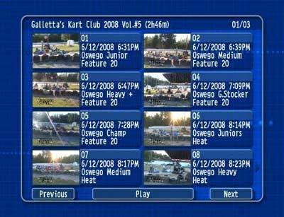 Oswego Dirt Karting 2008 Volume 5 menu 1