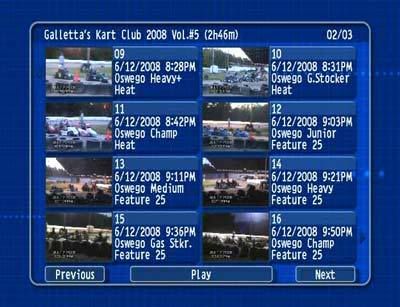 Oswego Dirt Karting 2008 Volume 5 menu 2