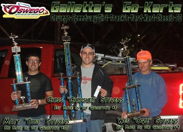 Oswego Speedway Classic Weekend - Dirt Yard Kart Division Top 3