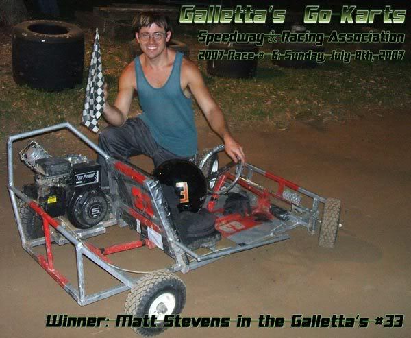 Matt Stevens wins the Oswego County stock 5hp event for 7/8/2007!