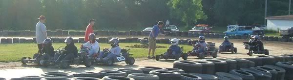 Oswego Speedway Yard Kart class starting lineup.