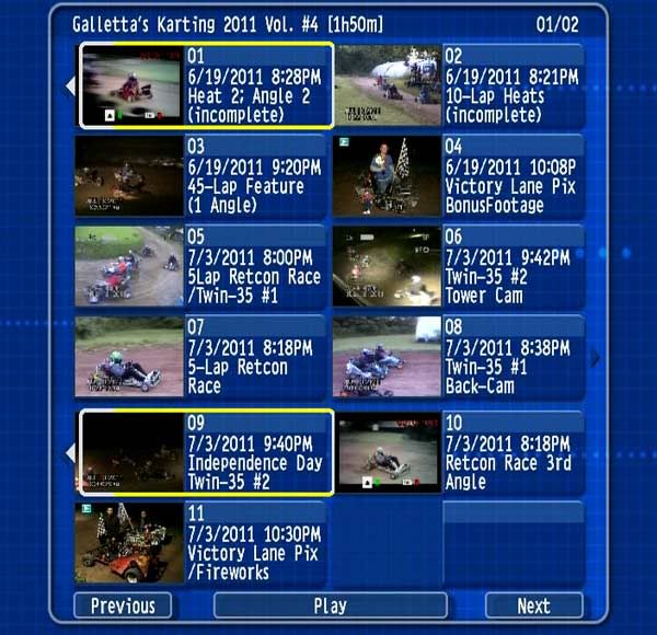 DVD Menu to Volume 3 of Galletta's 2011 Karting collection!