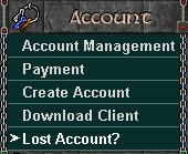 Support > Lost Account