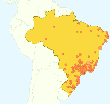 Cidades do Brasil de onde vieram o maior número de visitantes Cidades do Brasil de onde vieram o maior número de visitantes