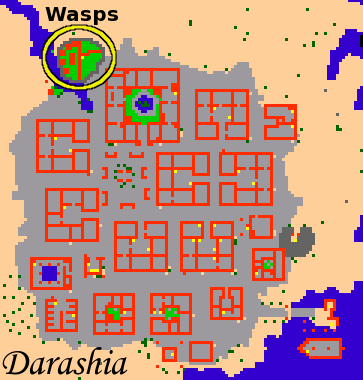 Localização das wasps em Darashia