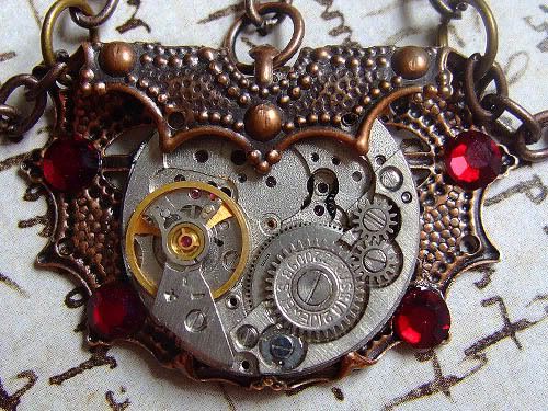 Ruby Gears Watch Part Necklace - £26.99 : The Birds In The Meadow, Eco friendly shopping Ruby Gears Watch Part Necklace - £26.99 : The Birds In The Meadow, Eco friendly shopping