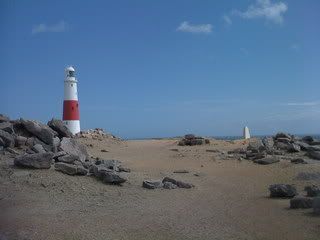 lighthouse and monolith