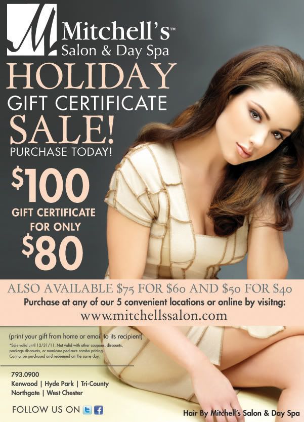 Mitchell's Salon and Day Spa: Holiday Gift Certificate Sale!