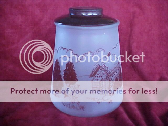 Vintage Pokee Hansel & Gretel Frosted Glass Cookie Jar  