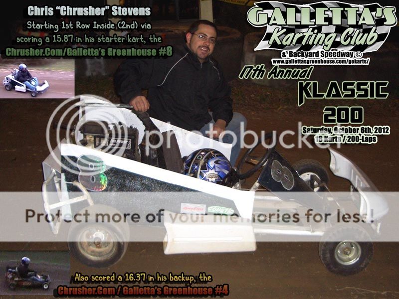 Chris Stevens before the 17th Annual Oswego Karting 200 Lapper at Galletta's!