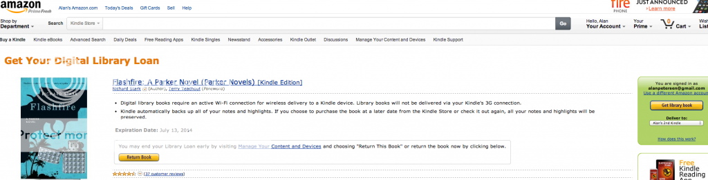Borrowing Kindle ebooks from the public library via Amazon
